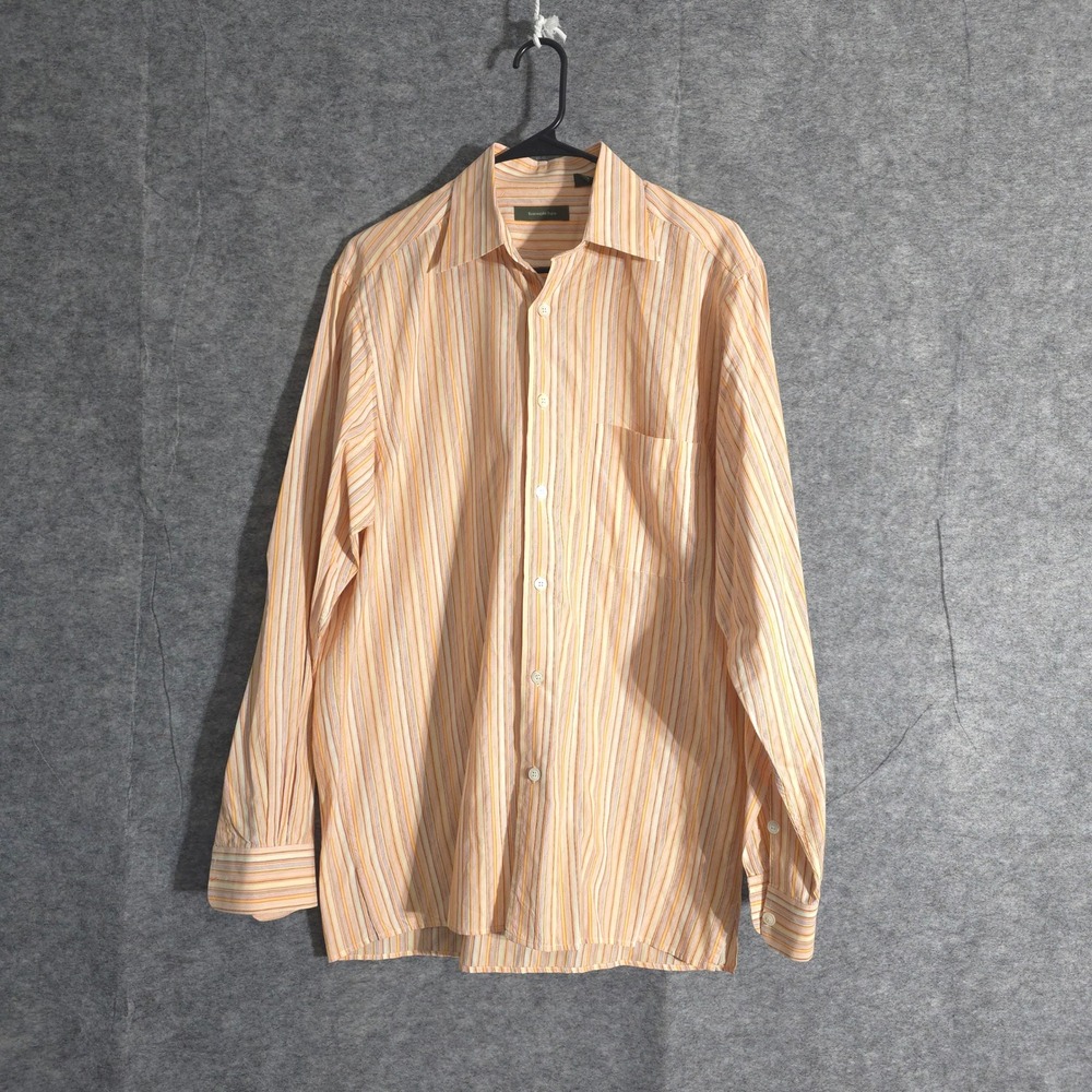Ermenegildo Zegna Striped Dress Shirt Mens Medium Casual Long Sleeve Button Up M